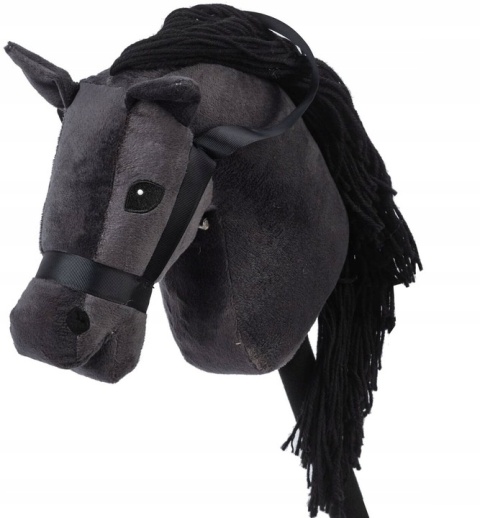 HOBBY HORSE KOŃ NA KIJU PATYKU GŁOWA KONIA szary