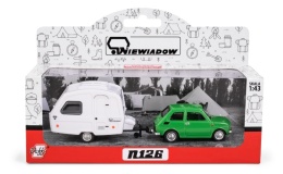 Zestaw FIAT 126p Zielony + przyczepa Niewiadów kemping