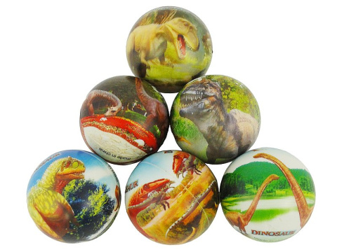 piłeczki piankowe 73mm - wzór dinozaury