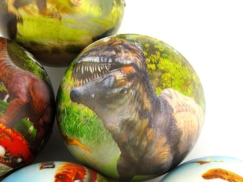 piłeczki piankowe 73mm - wzór dinozaury