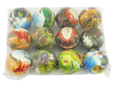piłeczki piankowe 73mm - wzór dinozaury