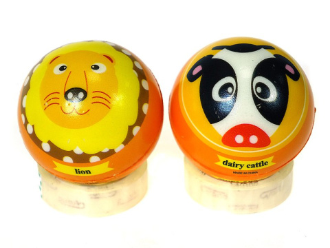 piłeczka piankowa zwierzęta kolorowa 6 cm