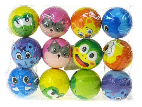 piłeczka piankowa słodkie zwierzęta kolorowa 6 cm