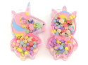 zestaw koralików w pudełeczku z jednorożcem wys.12,5cm